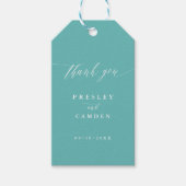 Aqua Trouwkaart Bedankingslabels Cadeaulabel (Voorkant)