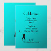 Aqua Trumpet Party Kaart (Voorkant / Achterkant)