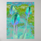 Aqua Tulip Digital Art Poster (Voorkant)