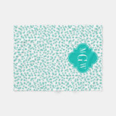 Aqua / Turq White Stars Blauwgroen Quatrefoil 3 Mo Fleece Deken (Voorkant (Horizontaal))