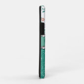 Aqua Turqoise Monogram bloem Case-Mate iPhone Case (Achterkant/rechts)