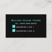 Aqua Turquoi Diamond Bling make-up Artist Biz-kaar Visitekaartje (Achterkant)