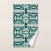 Aqua Turquoise Abstracte Handhanddoek Handdoek (Handdoek)