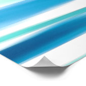 Aqua Turquoise Abstracte Strepen Poster (Hoek)