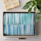 Aqua Turquoise Abstracte Strepen Tissuepapier (Geschenk)