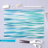Aqua Turquoise Abstracte Strepen Tissuepapier (Craft)