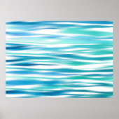 Aqua Turquoise Abstracte Stripes Poster (Voorkant)