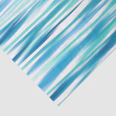 Aqua Turquoise Abstracte Stripes Tissuepapier (Detail)