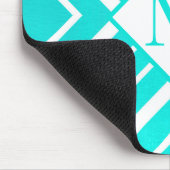 Aqua Turquoise Acrylgeometrisch Muismat (Hoek)