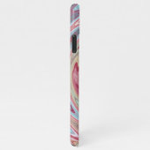 Aqua Turquoise Blauw Blush Roze Swirl Art iPhone Hoesje (Rechterkant)
