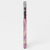 Aqua Turquoise Blauw Blush Roze Swirl Art iPhone Hoesje (Linkerkant)
