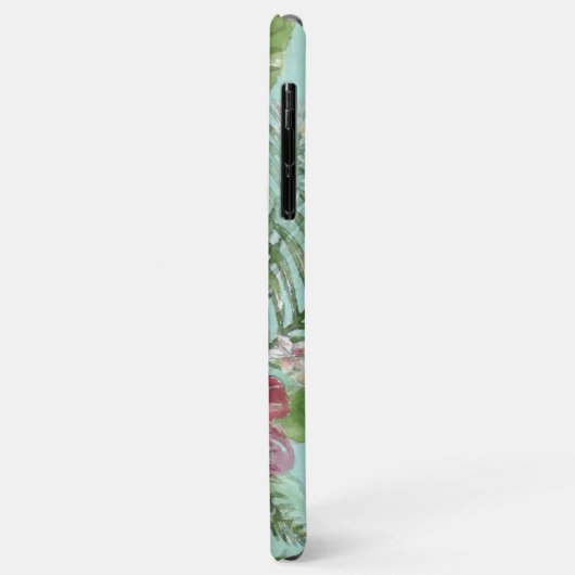 Aqua Turquoise Blauw Groen Roze Bloemenkunst Patro Case-Mate iPhone Case (Achterkant/links)