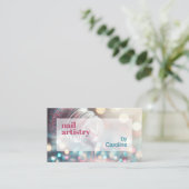 Aqua Turquoise Blauw Heet Roze Glitter Nagellak Visitekaartje (Staand voorkant)