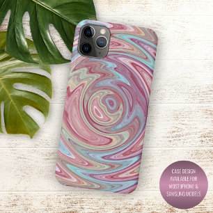 Aqua Turquoise Blauwe Blush Roze Draaikolk Kunst Case-Mate iPhone Case