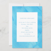 Aqua Turquoise Blauwe Waterverf Minimalistische Br Kaart (Voorkant)
