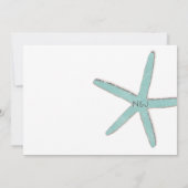 Aqua Turquoise Blauwe Zeester Witte Strand Bruidsd Kaart (Achterkant)