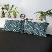 Aqua Turquoise Blauwgroen Blauw Groen Bohemian Tri Kussensloop