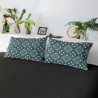Aqua Turquoise Blauwgroen Blauw Groen Bohemian Tri Kussensloop