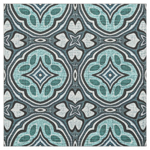 Aqua Turquoise Blauwgroen Blue Bali Batik Style Pa Stof