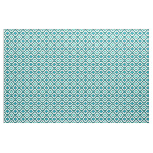 Aqua Turquoise Blauwgroen Retro Chic Ikat Drups Pa Stof