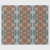 Aqua Turquoise Blauwgroen Taupe Black Gray Mosaic  Cadeaupapier (Vlak)