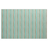 Aqua Turquoise Blue Brown Ikat Zigzag Pattern Stof (Yard (91,4 cm))