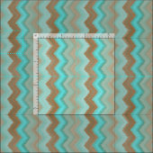 Aqua Turquoise Blue Brown Ikat Zigzag Pattern Stof (Delen)