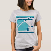 Aqua Turquoise Blue Geometrische Abstracte MCM Loo T-shirt (Voorkant)