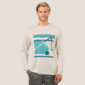 Aqua Turquoise Blue Geometrische Abstracte MCM Loo Tri-Blend Shirt (Voorkant)