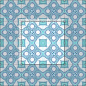 Aqua Turquoise Blue Green Ethnic Mosaic Pattern Stof (Delen)