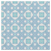 Aqua Turquoise Blue Green Ethnic Mosaic Pattern Stof (Close Up)