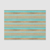Aqua Turquoise Blue Green Faux Glitter Stripe Art Tissuepapier (Voorkant)