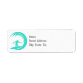 Aqua Turquoise; Blue Green Surfing Etiket (Voorkant)