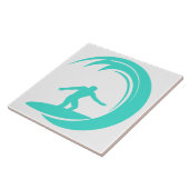 Aqua Turquoise; Blue Green Surfing Tegeltje (Zijkant)