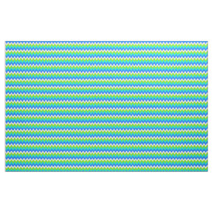 Aqua Turquoise Blue Lime Green Ikat Zigzag Art Stof