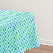Aqua Turquoise Blue Lime Green Polkadots Pattern Tafelkleed (Voorbeeld)