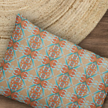 Aqua Turquoise Blue Oranje Brown Tribal Pattern
