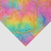 Aqua Turquoise Blue Pink Yellow Purple Gold Marble Tissuepapier (Detail)