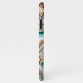 Aqua Turquoise Blush Pink Rose Gold Marble Patroon iPhone Hoesje (Rechterkant)
