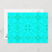  Aqua Turquoise Bohemian Tribal Pattern Briefkaart (Voorkant / Achterkant)