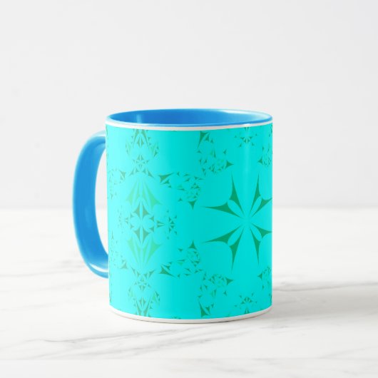  Aqua Turquoise Bohemian Tribal Pattern Mok (Voorkant links)