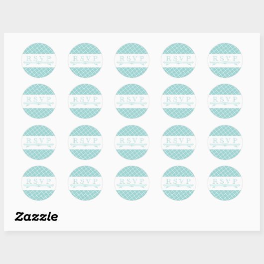  Aqua Turquoise bruiloft RSVP Stickers (Vel)