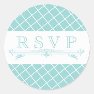 Aqua Turquoise bruiloft RSVP Stickers