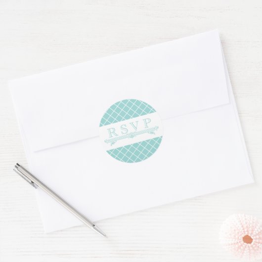  Aqua Turquoise bruiloft RSVP Stickers (Envelop)