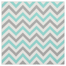 Aqua Turquoise, DK Grey, Wht LG Chevron ZigZag Sz6 Stof