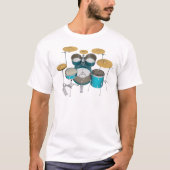 Aqua/Turquoise Drum Kit: T-shirt (Voorkant)