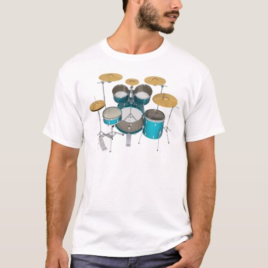Aqua/Turquoise Drum Kit: T-shirt (Voorkant)