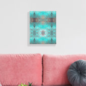 Aqua Turquoise en Grey Abstract Modern Stone look Canvas Afdruk (Insitu (Woonkamer))