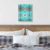 Aqua Turquoise en Grey Abstract Modern Stone look Canvas Afdruk (Insitu (Slaapkamer))