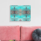 Aqua Turquoise en Grey Abstract Modern Stone look Canvas Afdruk (Insitu (Woonkamer))